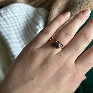 Customer photo from Sara, Mini Raw Sapphire Ring, September Birthstone Dainty Ring