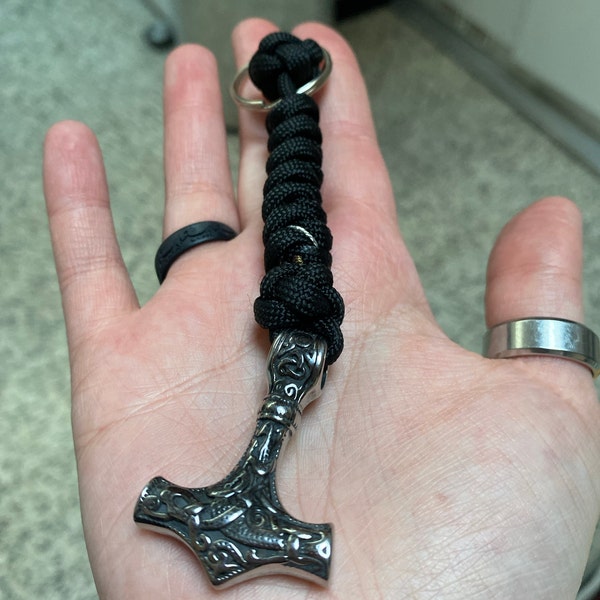 Custom Paracord Keychain with Selected Beads Made in
