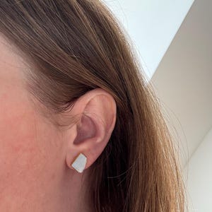 Customer photo from manutherier1, Natural Rainbow Moonstone Stud Earrings, June Birthstone