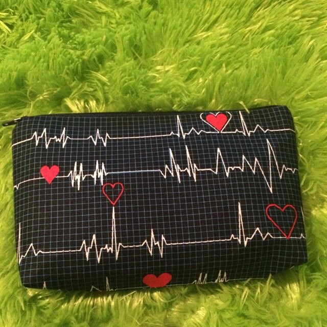 🎁BUY 2 FREE SHIPPING🎁 Custom Nurse Cosmetic Zipper Pouch, Make Up Bag, Calling All Nurses, EKG Heart Monitor, Gift for Nurse