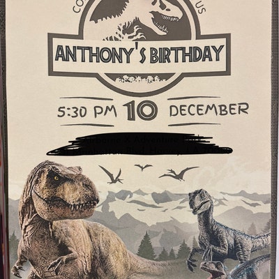 Jurassic World Thank You Tag Dinosaur Party Jurassic Park Editable Printable Canva - Etsy