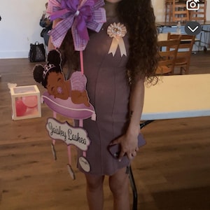 Baby girl African American purple outfit  door hanger , hospital door hanger, personalized baby girl name, newborn announcement