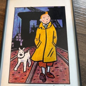 Tintin and Snowy Print: Framed Comic Art (4x6 Inches) - Etsy