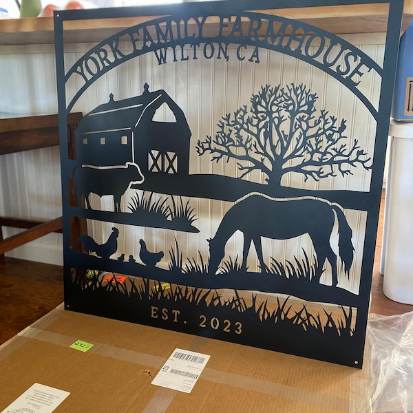 Custom Metal Farm Sign: Personalized Ranch Entrance Decor - Etsy