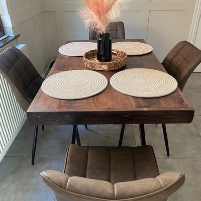 Rustic Extendable Dining Table Kitchen Industrial Rustic Wood SQUARE ...