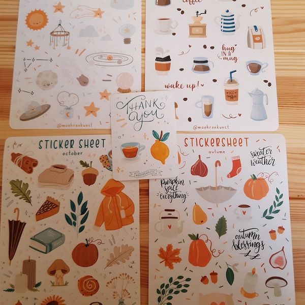 Sticker Sheet - October | Journal Stickers, Calendar, Planner Stickers ...