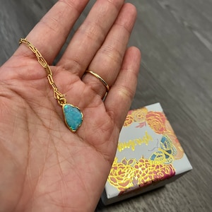 Customer photo from claryceljw, Raw Australian Opal Necklace with Paperclip Chain