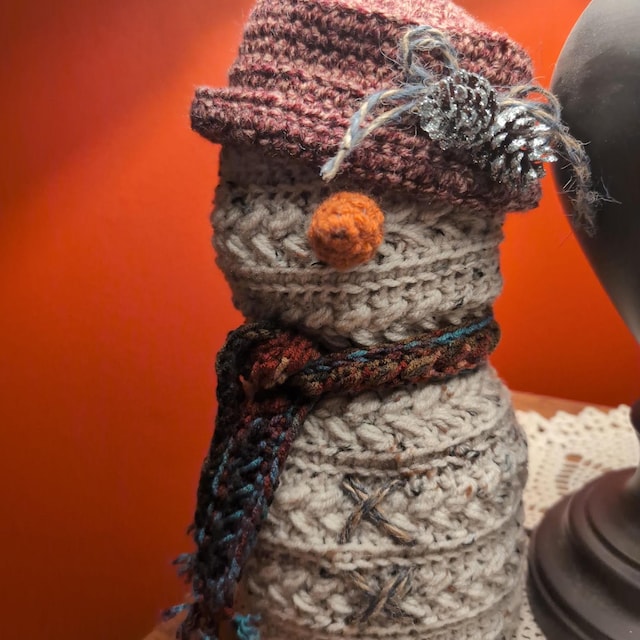 A customer's finished Wheat Stitch Snowman Crochet Pattern