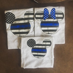 Disney Mickey and Thin Red line Flag shirt / Mickey and Minnie | Etsy