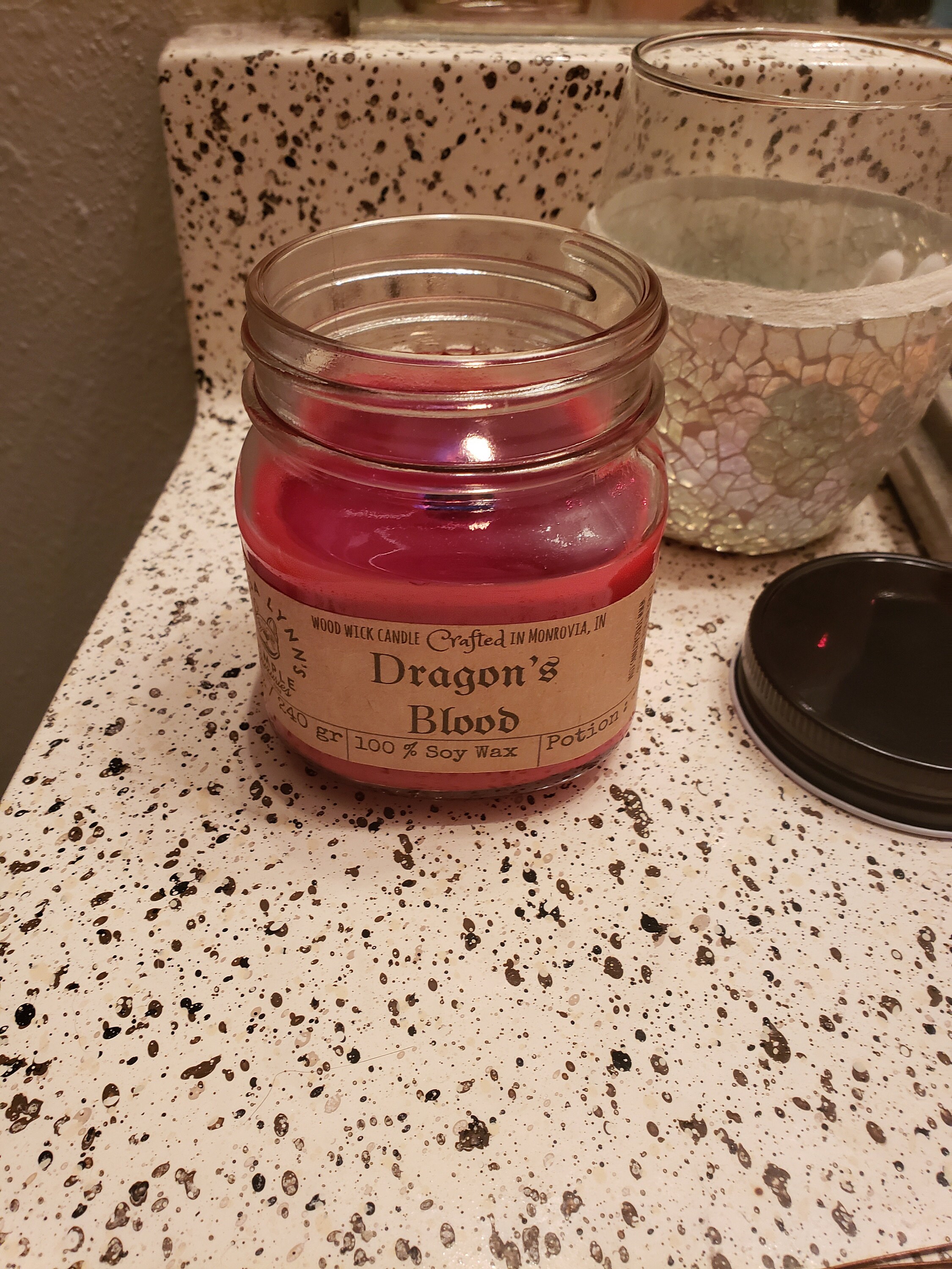 Dragon's Blood candle handmade candle soy candle mason jar
