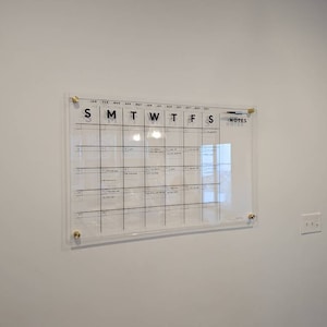 Large Acrylic Wall Calendar Family Command Center Forever Calendar Dry  Erase Monthly Calendar for WALL 