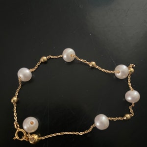 Real Natural Freshwater Pearl Bracelet Dainty 14k Gold - Etsy