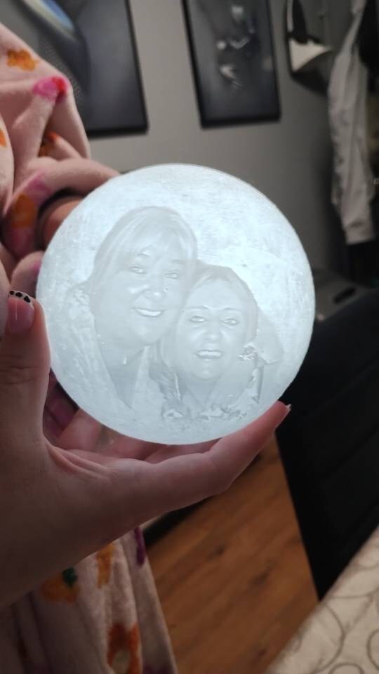 Personalized 3d Photo printed Lunar night Moon Lamp, Custom Photo Lunar Moon Lamp Night Light, Bedside lamp, Couples Gifts,Christmas Gift