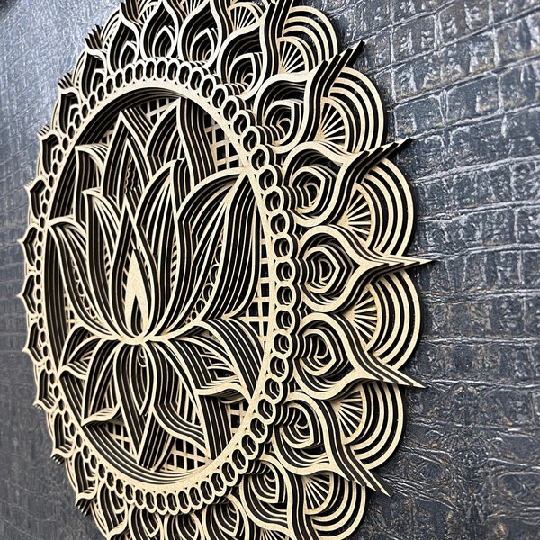 Multilayer Laser Cut DXF - MANDALA LOTUS - Mandala Svg Files for Cricut ...