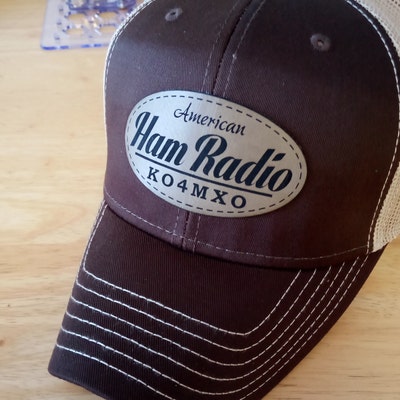 American Ham Radio Leather-look Patch Hat With Callsign - Etsy