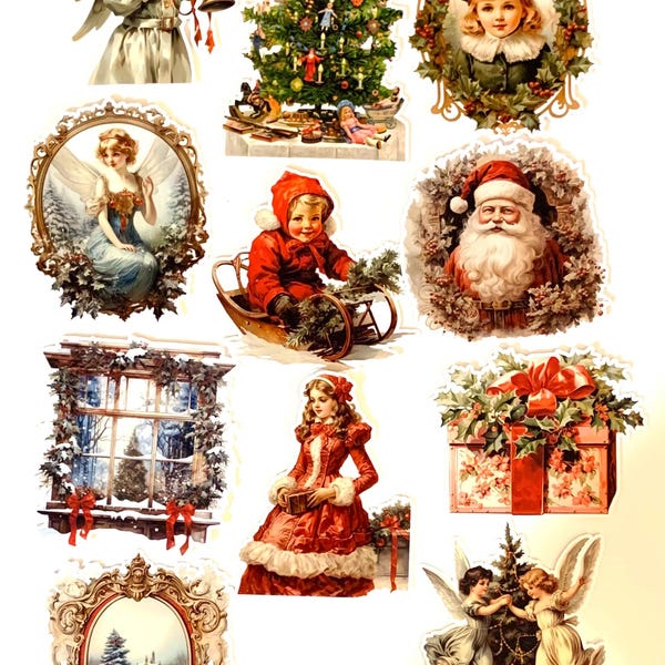 Retro Christmas Stickers Mid Century Christmas Card Making Journal Retro Christmas Stickers Mid Century Christmas Card Making Journal