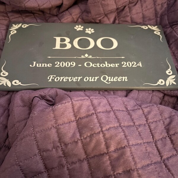 Memorial Stone Gray Slate for Mom Dad, Personalized in Loving Memory ...