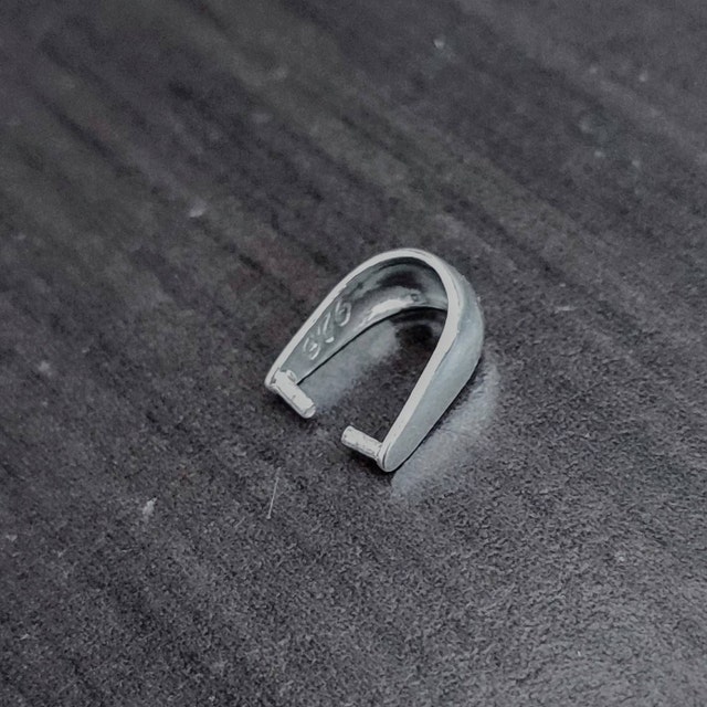 5 Silver Tone Pinch Bail 25mm X 11mm Fd208 | Cyprus