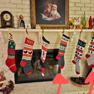 Personalized Hand Knit CHRISTMAS Stocking 100% Wool Etsy