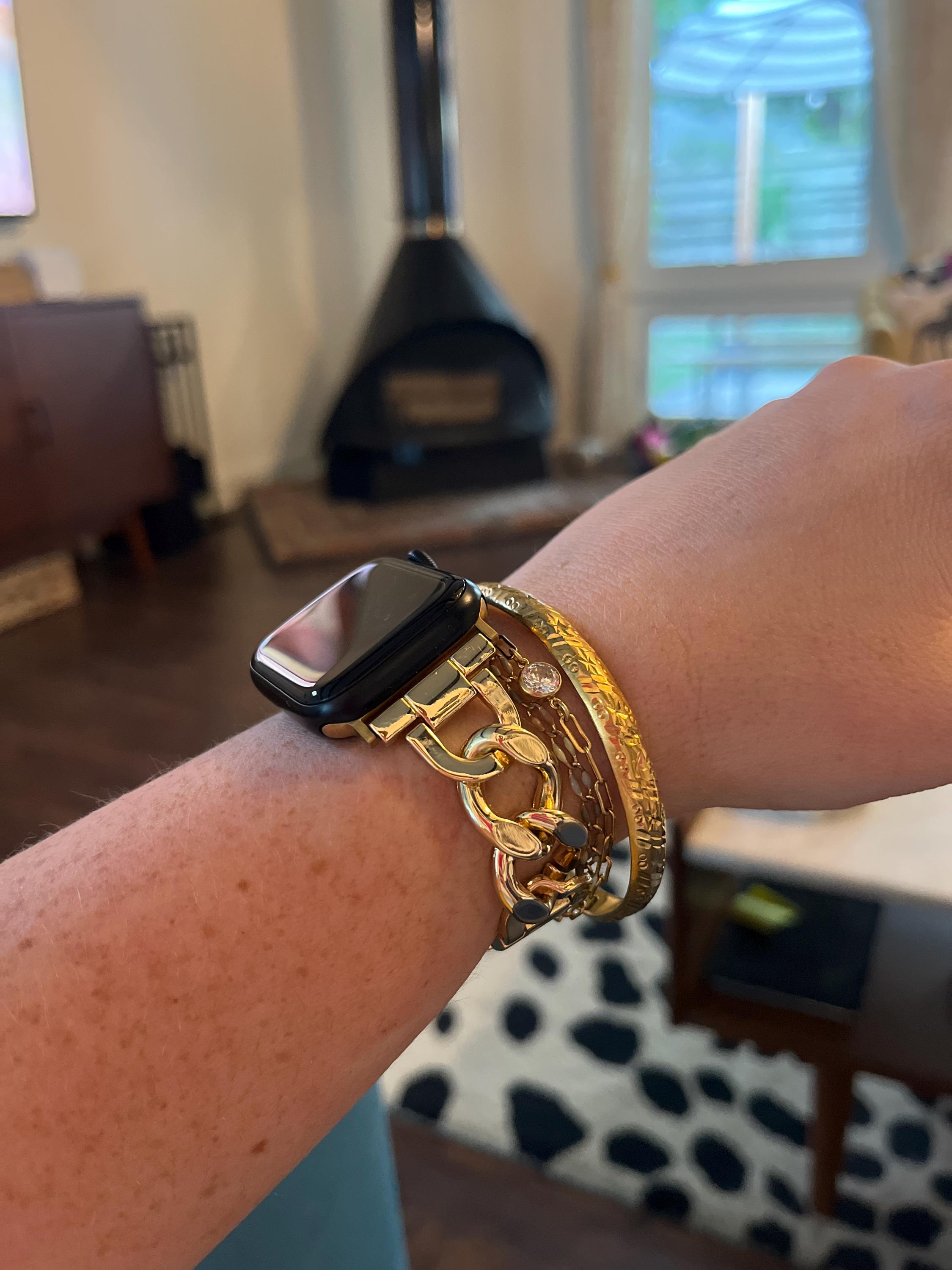 Gold Apple Watch Band 38mm 40mm 41mm 42mm 44mm 45mm 49mm, Chain Bracelet Band for iWatch Series 9 8 7 6, Apple Watch Jewelry, Gift for her