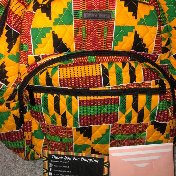 Kente African Print Pattern Backpack main image 1