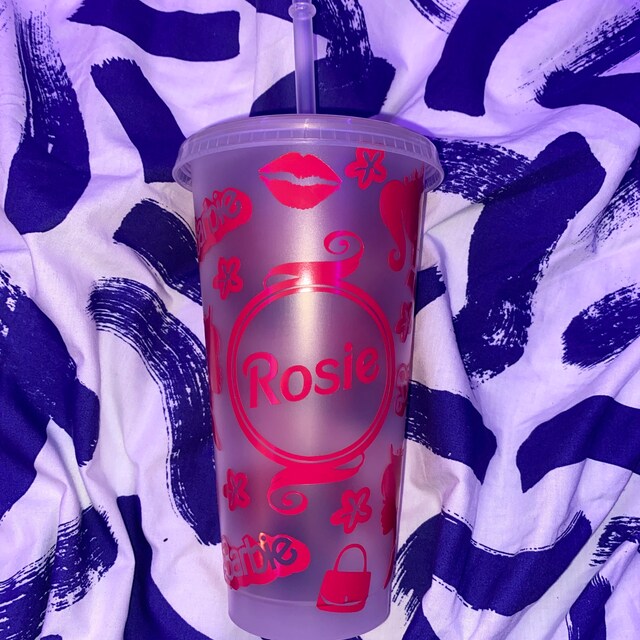 The Barbie Frosted Tumbler Personalised Cold Cup Reusable Cup