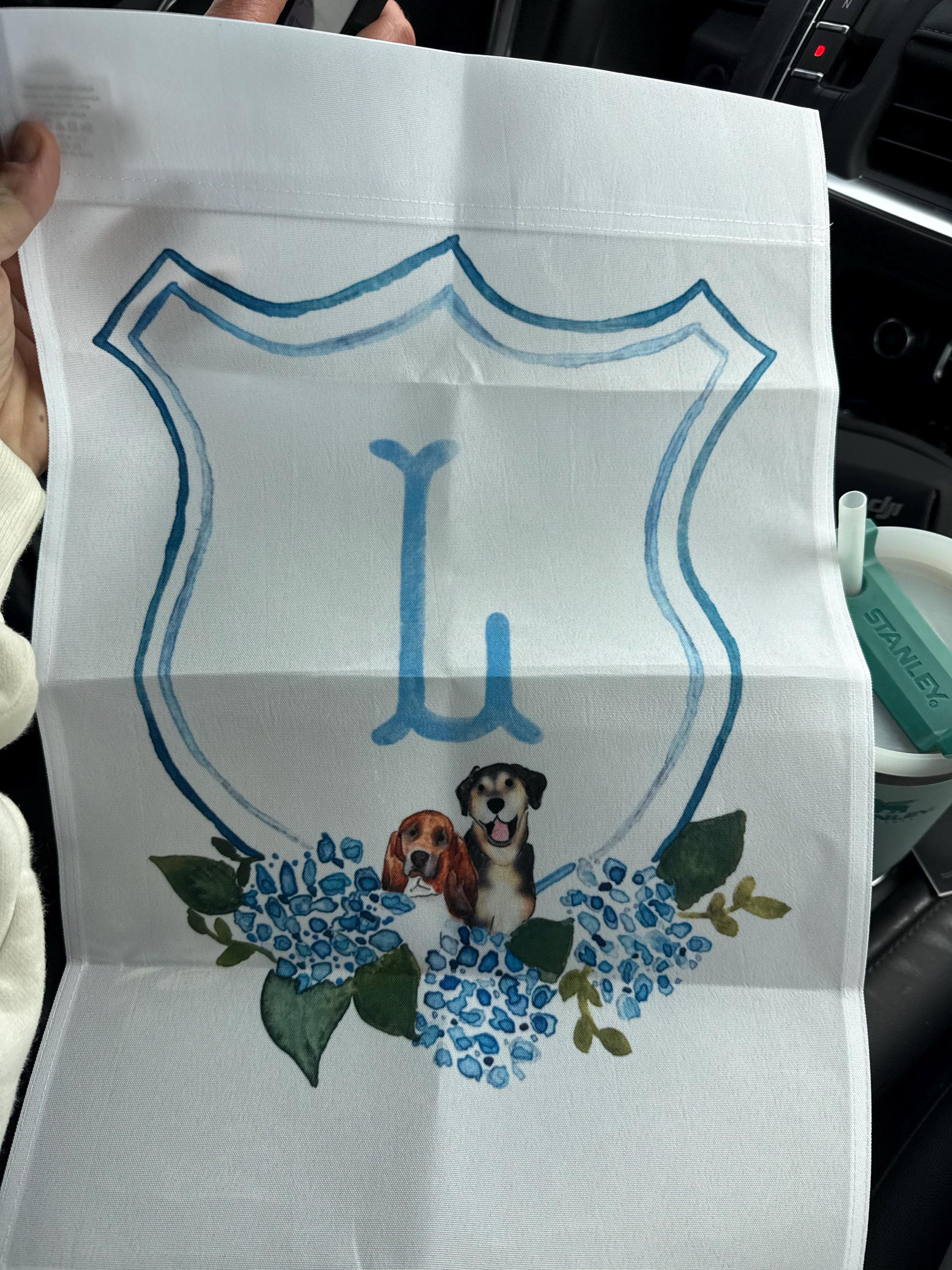 The Katherine Crest Mix and Match Pet Garden Flag | Personalized Pet Yard Flag, Goldendoodle, Golden Retriever, Lab, GSP, Spaniel, Cat