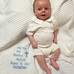 Baptism Bib and Burp Cloth Machine Embroidered Gift Baby - Etsy