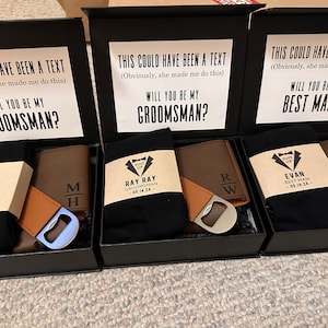 Personalized Groomsmen Gift Box, Time to Suit up Groomsmen Proposal Box,  Will You Be My Groomsmen Socks Tie Cufflink Tie Clip Groomsmen Gift 