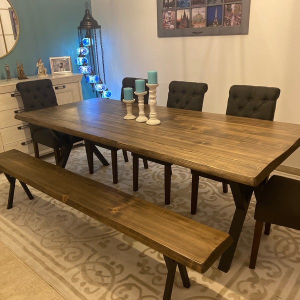 Solid Wood Dining Table - Handmade Custom Table / Modern Farmhouse ...