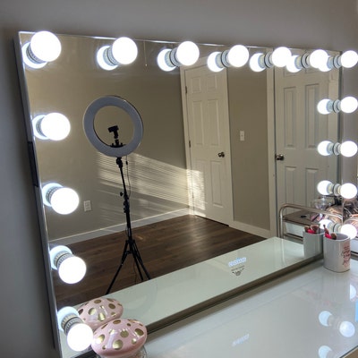 Athena and Iris Hollywood Mirrored Vanity Desk Mirror & - Etsy