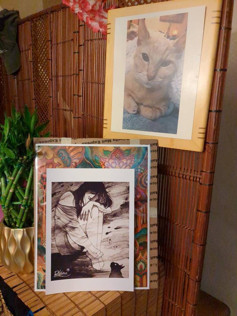 Customer photo of a cat artwork by Raphaël Vavasseur