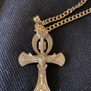Personalized 14K Gold Ankh Egyptian Men Necklace, 10K Egyptian Cross ...