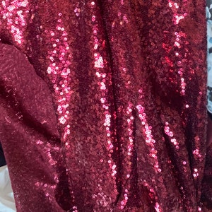 Burgundy Sequin Fabric Dark Red Glitters Sequins Fabric for - Etsy