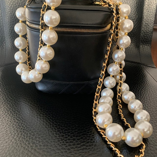 Creative Large Pearl High Quality Purse Chain Metal Shoulder