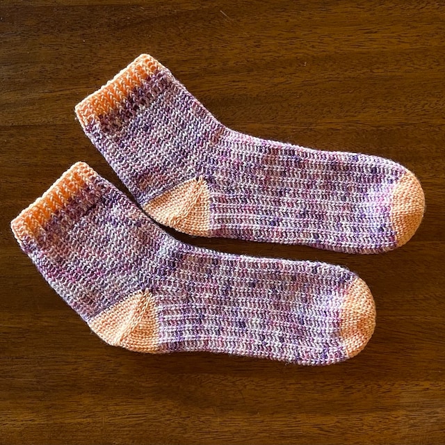 A customer's finished Simple & Best Socks Crochet Pattern + Video