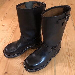 Boots Half 12‑inch engineer boots premium black oil‑tanned full