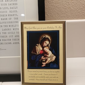 PRINTABLE Catholic Birthday Card Friends Family Madonna &amp; Child INSTANT ...