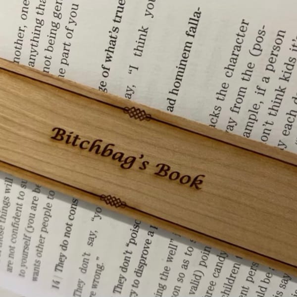 Custom Message Engraved Wood Bookmark - Perfect Personalized Gift ...