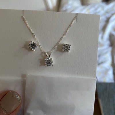 Bridesmaid Gift 14ct Gold With Cubic Zirconia - Etsy UK