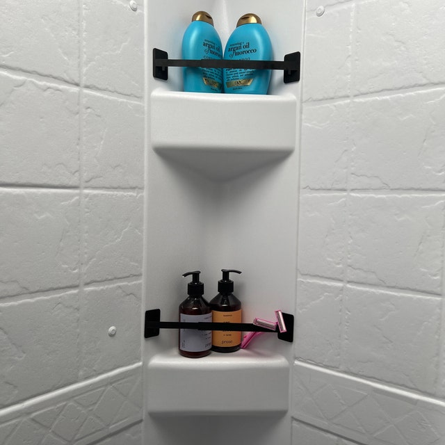 RV Shower Corner Storage Bar, Camper Travel Trailer RV Bathroom