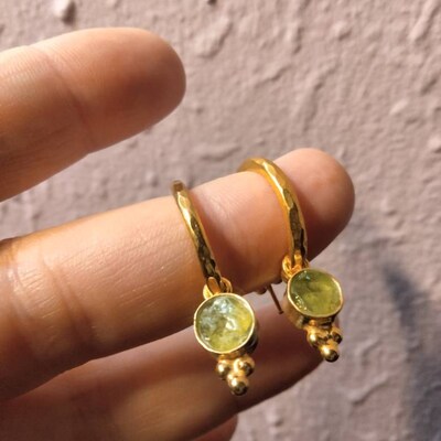 Green Apatite Earrings, Gemstone Earrings, Sterling Silver Earrings, Green Stone Earrings ...