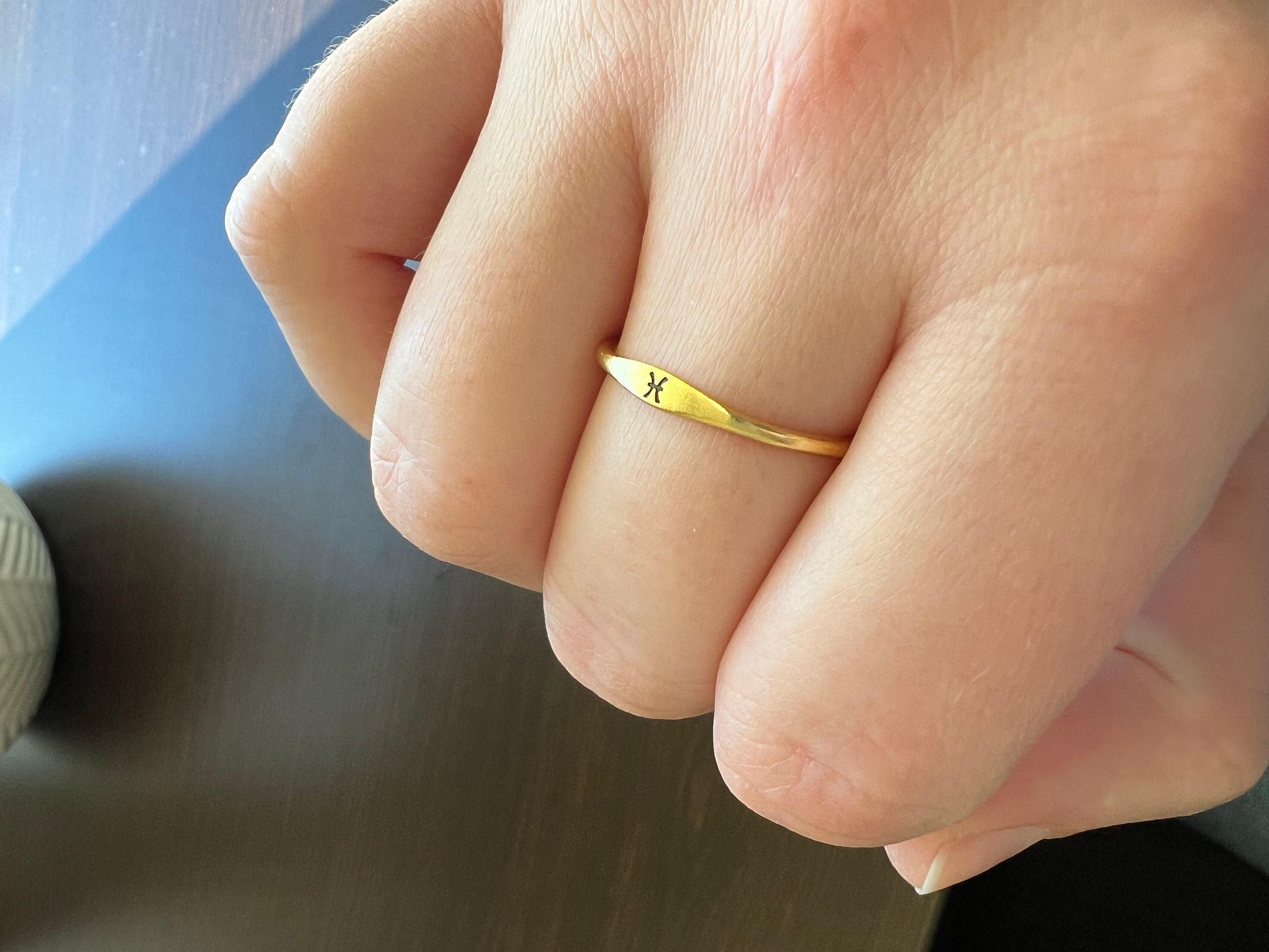 Zodiac Ring by CaitlynMinimalist • Custom Zodiac Jewelry in Sterling Silver, Gold & Rose Gold • Birthday Gift for Her • RM21F31