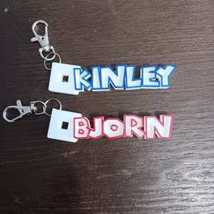 ROBLOX Personalized Custom Name Tag Keychain Keyring Zipper 