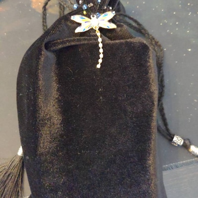 Samt Tarot-Kartenetui Mit Kordelzug – Violett, 18 X 11 Cm, Edelstein-Design, Für Karten & Schmuck
