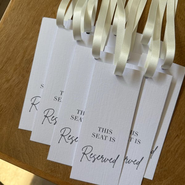 Paper Reserve Rows Row Reserved Sign for Ceremony Reserved Sign Wedding Reserved Sign ...