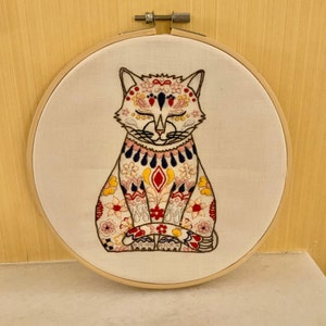 Monfince Embroidery Diy Material Kit Embroidery Kit Cross Stitch Handmade  Cat Embroidery Kit 11.81*11.81
