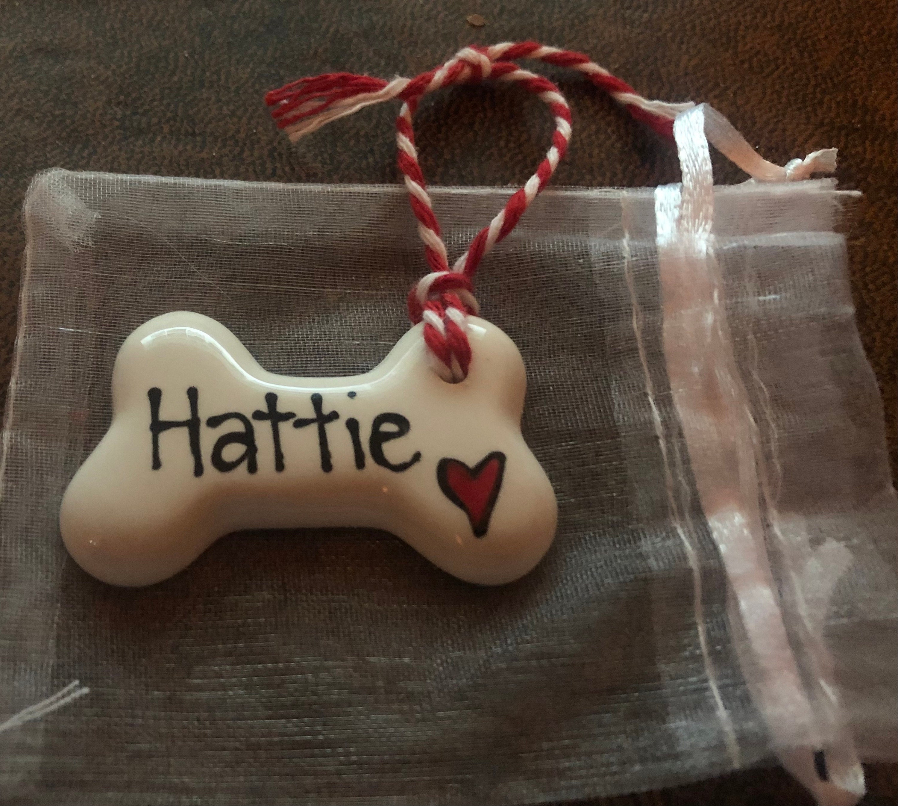 Dog Christmas decoration, personalised Christmas decoration, dog bone hanging decoration, personalised ceramic bone, gift for dogs, Xmas dog