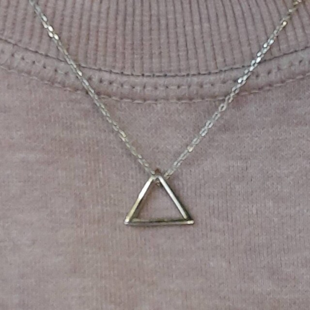 Sterling Silver Minimalist Open Triangle Geometric Pendant