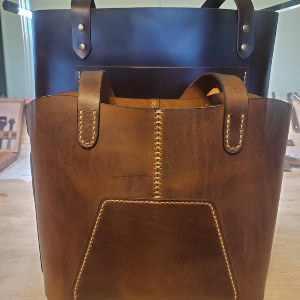 Small Tote Bag Leather Pattern PDF, Shoulder Bag Digital Template - Etsy